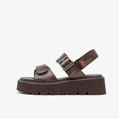 BeauToday Summer Chunky Sandals for Women with Hook & Loop Velcro and Adjustable Buckle Design