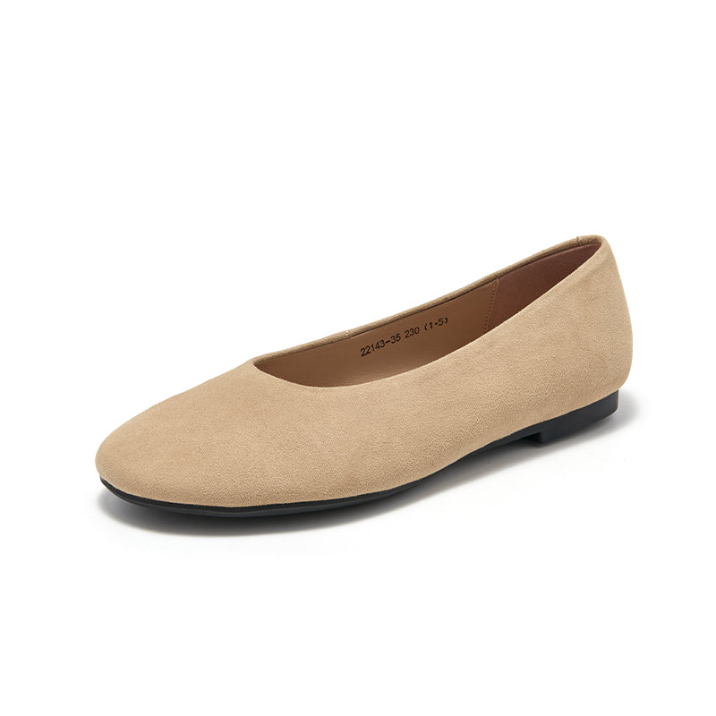 BeauToday Womens Plain Round Toe Ballet Flat Comfortable Casual Sheepskin Slip-on Flats for Women, Apricot / US 6.5 BeauToday Womens Plain Round Toe Ballet Flat Comfortable Casual Sheepskin Slip-on Flats for Women, Apricot / US 6.5