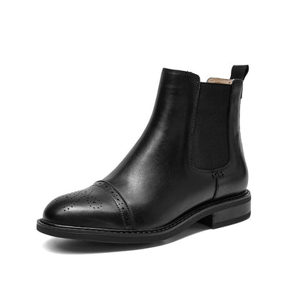 BeauToday Chelsea Boots for Women with Brogue Design BEAU TODAY