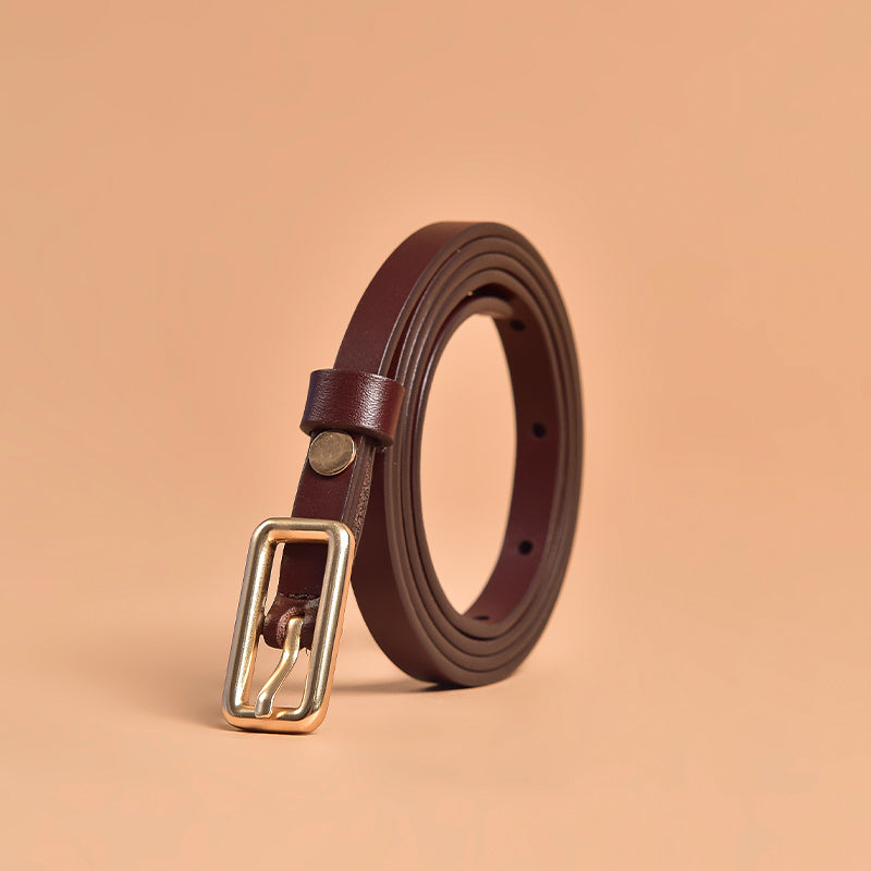 BeauToday Narrow Leather Belt for Women BEAU TODAY