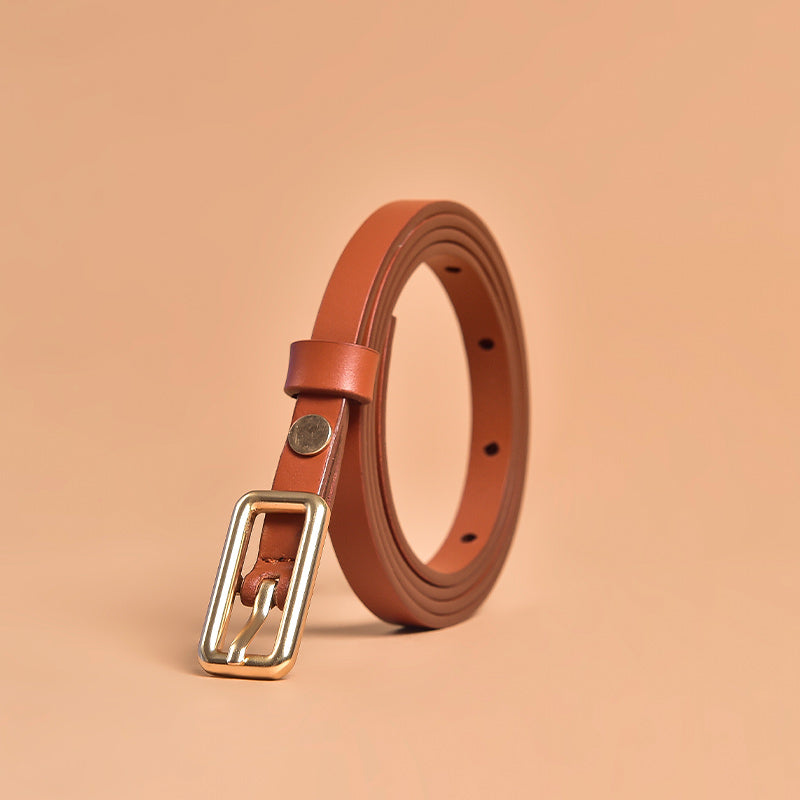 BeauToday Narrow Leather Belt for Women BEAU TODAY