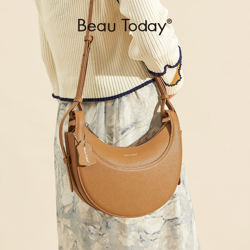BeauToday Vintage Half-moon Handbag for Women BEAU TODAY