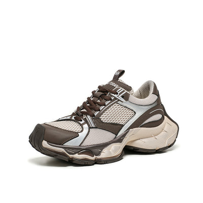 BeauToday Lace Up Mesh Chunky Platform Sneakers for Women