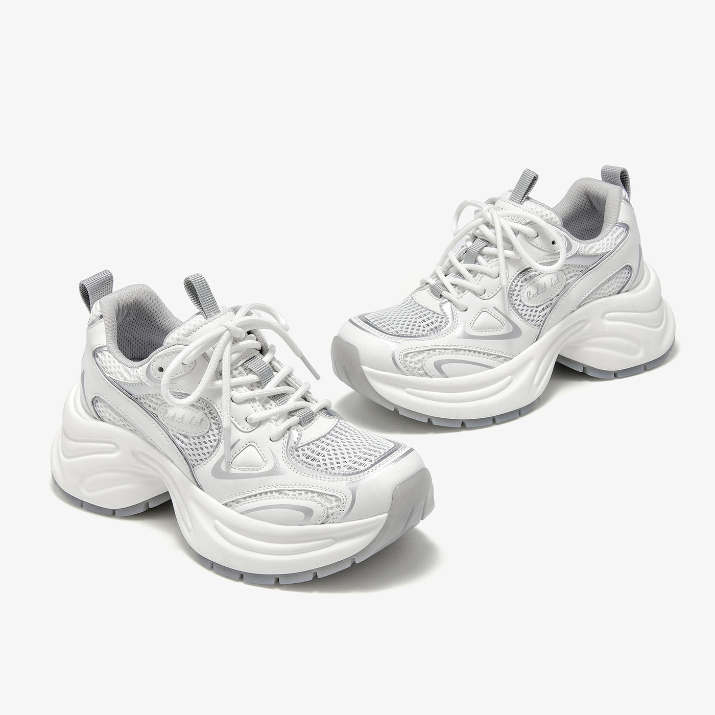 BeauToday  Fashion Chunky Sneakers with Reflective Tape Design for Women