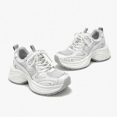 BeauToday  Fashion Chunky Sneakers with Reflective Tape Design for Women