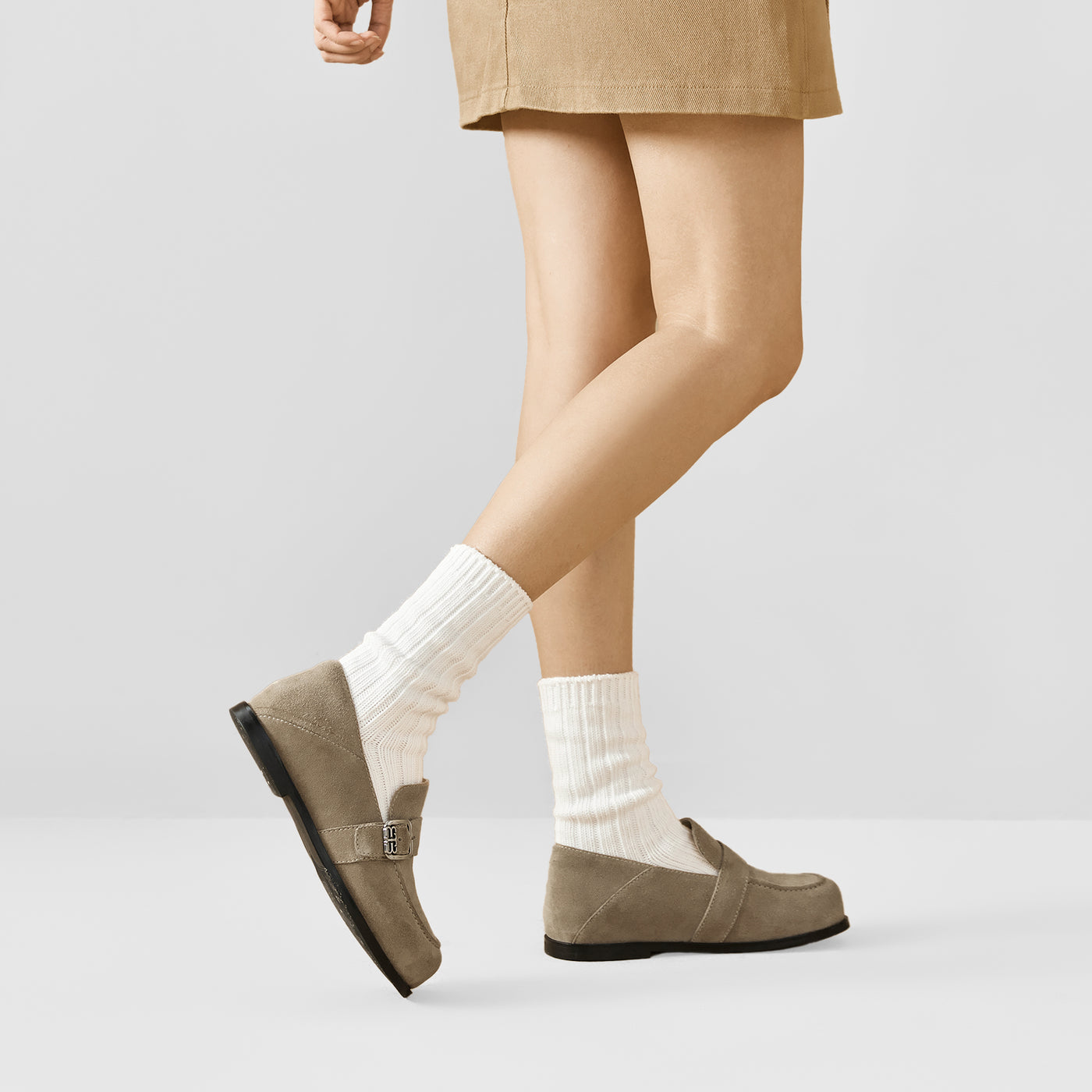 BeauToday Premium Cow Suede Flat Loafers for Women