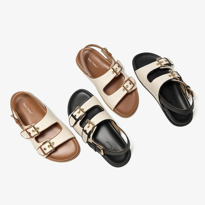 BeauToday Womne's Fabric Buckle Sandals with Arch Support