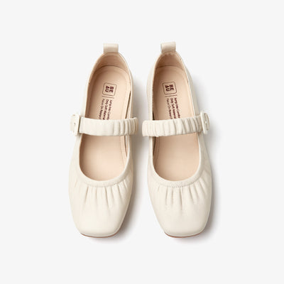BeauToday Soft Sheepskin Mary Jane Shoes for Women