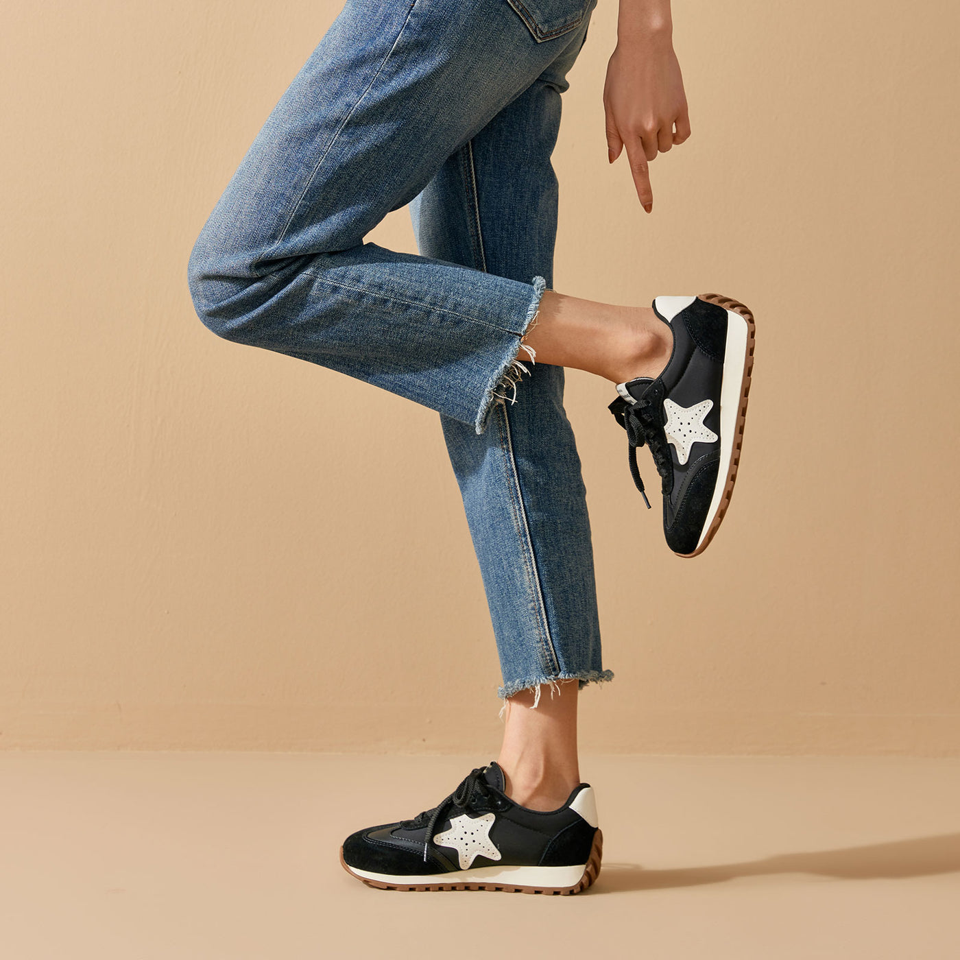 BeauToday Women's Fashion Sneakers with Star Design