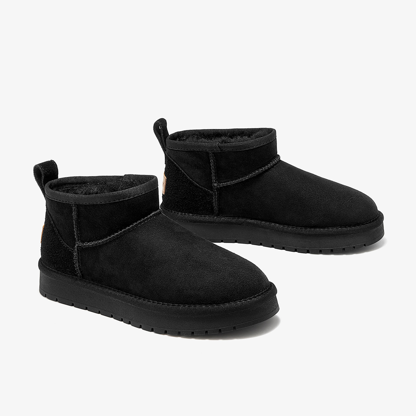 BeauToday Women's Wool Fur Lined  Mini Platform Ankle Boots