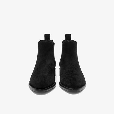 BeauToday Classic Suede Chelsea Boots with Pointed Toe Design Ankle Boots for Womem