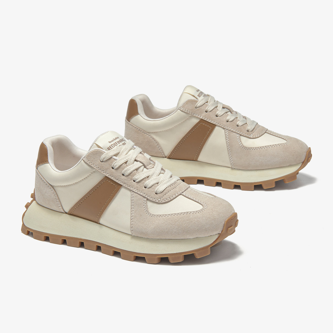 BeauToday Retro Tennis Trainers with Breathable Mesh for Women