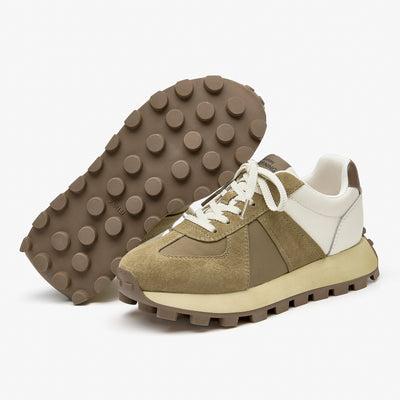 BeauToday Retro Tennis Trainers with Breathable Mesh for Women