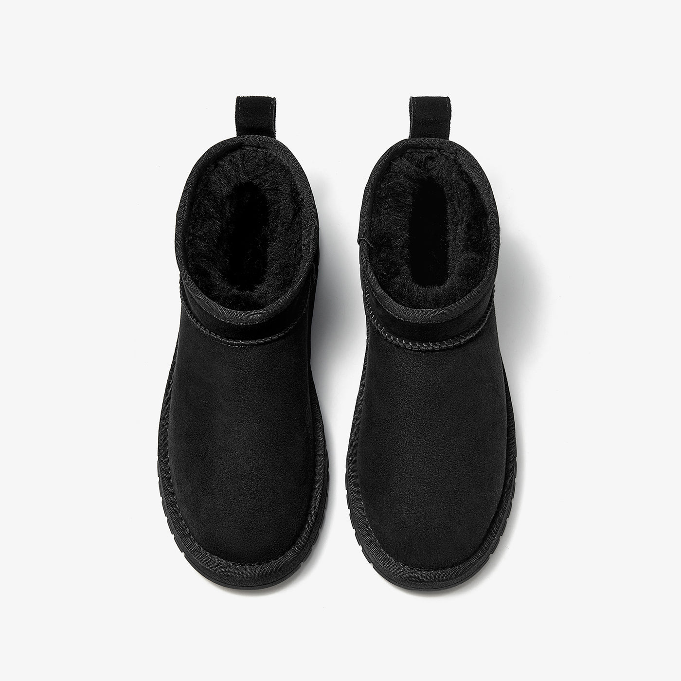 BeauToday Women's Wool Fur Lined  Mini Platform Ankle Boots