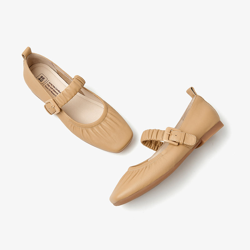 BeauToday Soft Sheepskin Mary Jane Shoes for Women