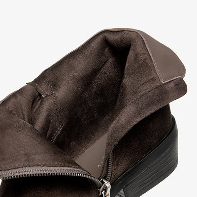 BeauToday Suede Chelsea Boots with Buckle Decor Pointed Toe Ankle Boots for Women