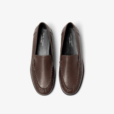 BeauToday Women's Sheepskin Pleated  Loafers Flats