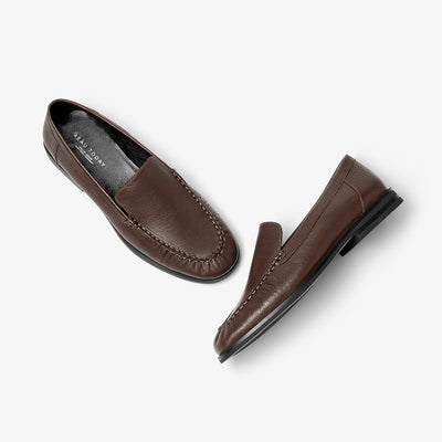 BeauToday Women's Sheepskin Pleated  Loafers Flats