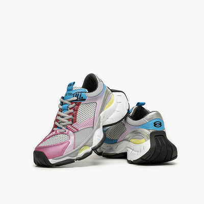 BeauToday Lace Up Mesh Chunky Platform Sneakers for Women