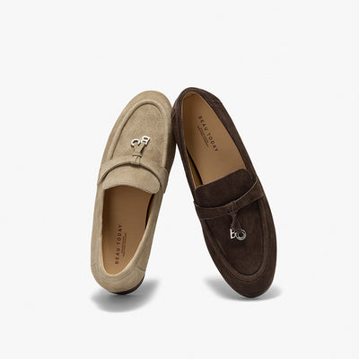 BeauToday Women's Suede Loafers Business Casual Shoes with Slip On