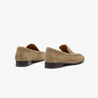 BeauToda Suede Loafers Slip-on Business Casual Shoes with Round Toe for Women