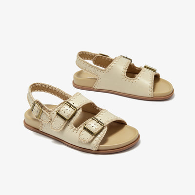 Beau Today Women's Handmade Leather Embroidered Crochet sandals