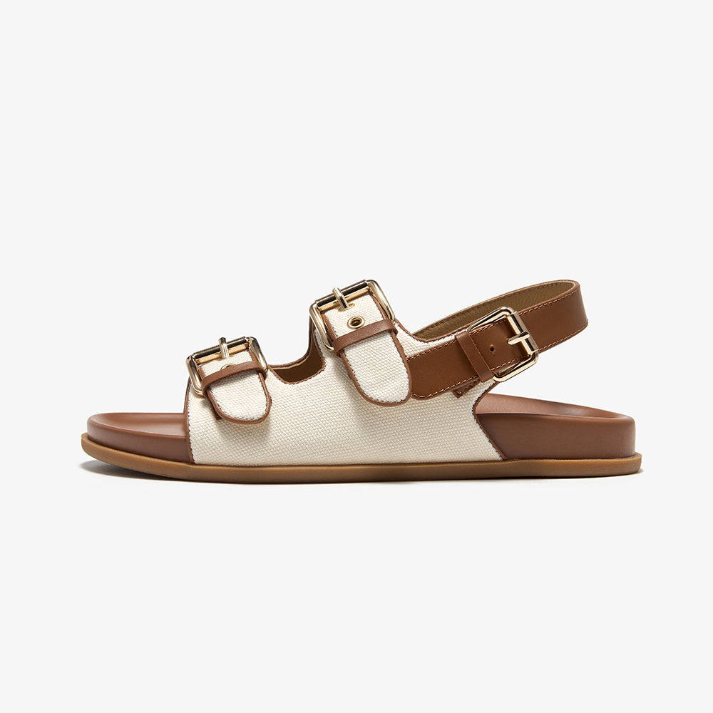 BeauToday Womne's Fabric Buckle Sandals with Arch Support