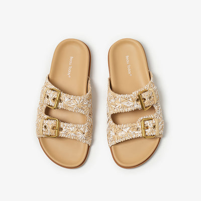 BeauToday Woven Buckle Slipper with Arch Support for Women