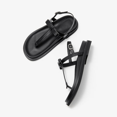 BeauToday Women's Leather Platform Lace Up Flip Flop Sandals for Vacation Style