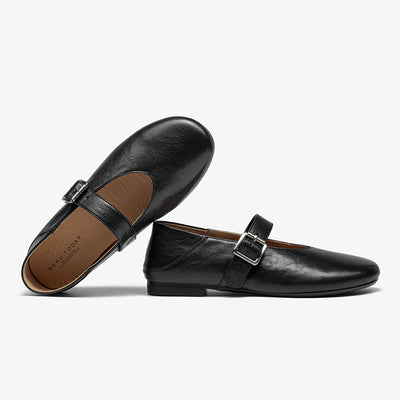 BeauToday Leather Mary Jane Flat With Buckle Design for Women