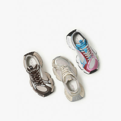BeauToday Lace Up Mesh Chunky Platform Sneakers for Women
