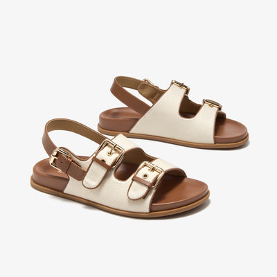BeauToday Womne's Fabric Buckle Sandals with Arch Support