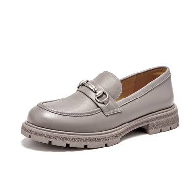 BeauToday Platform Cow Leather Loafers for Women