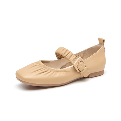 BeauToday Soft Sheepskin Mary Jane Shoes for Women