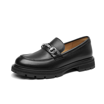 BeauToday Platform Cow Leather Loafers for Women