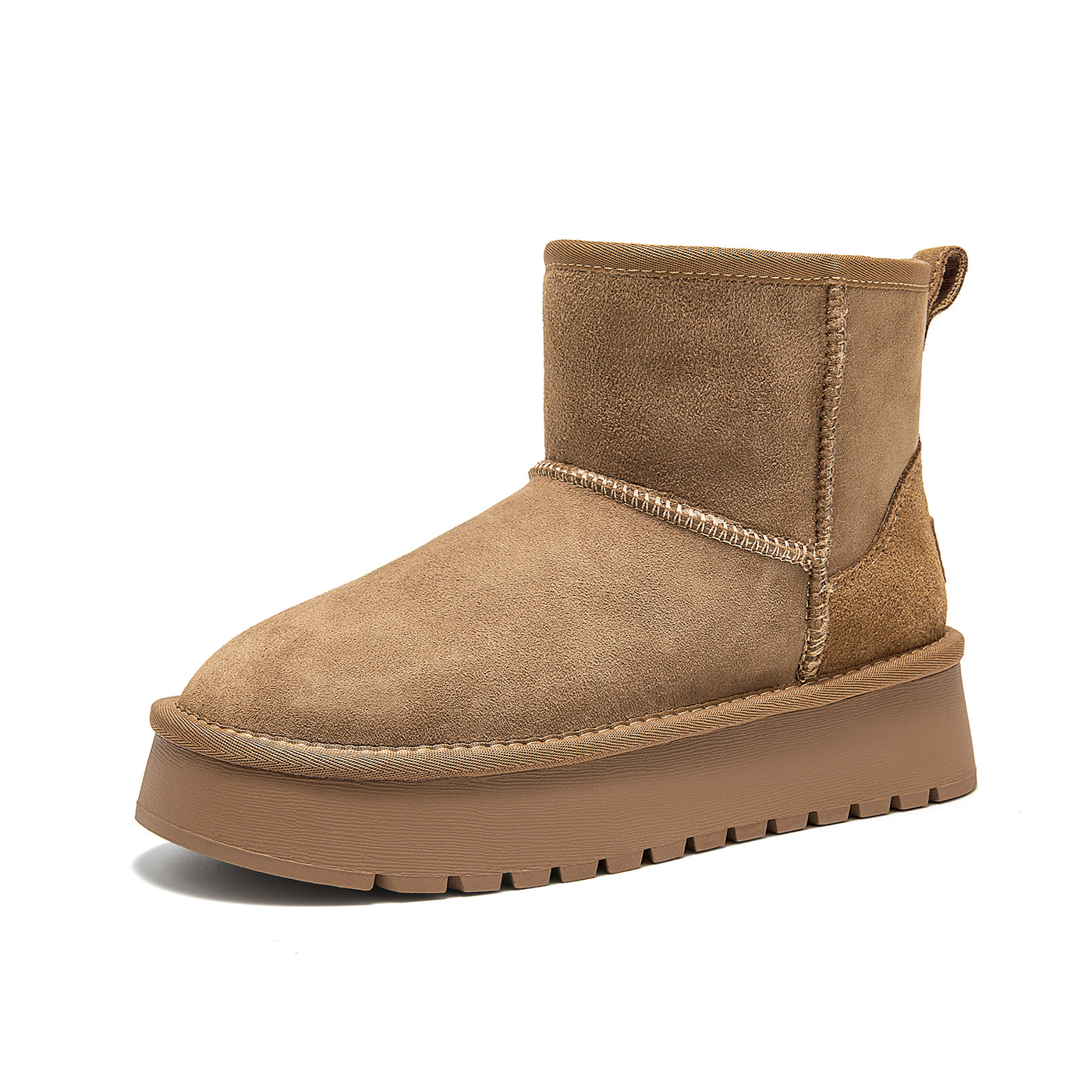 BeauToday Waterproof Platform Mini Boots with Premuim Wool Fur Lined for Women