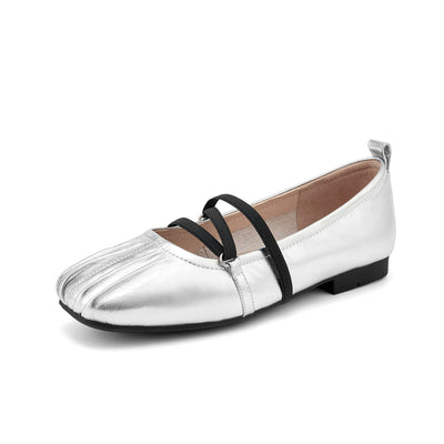 BeauToday Leather Mary Jane Flat With Strap Design for Women