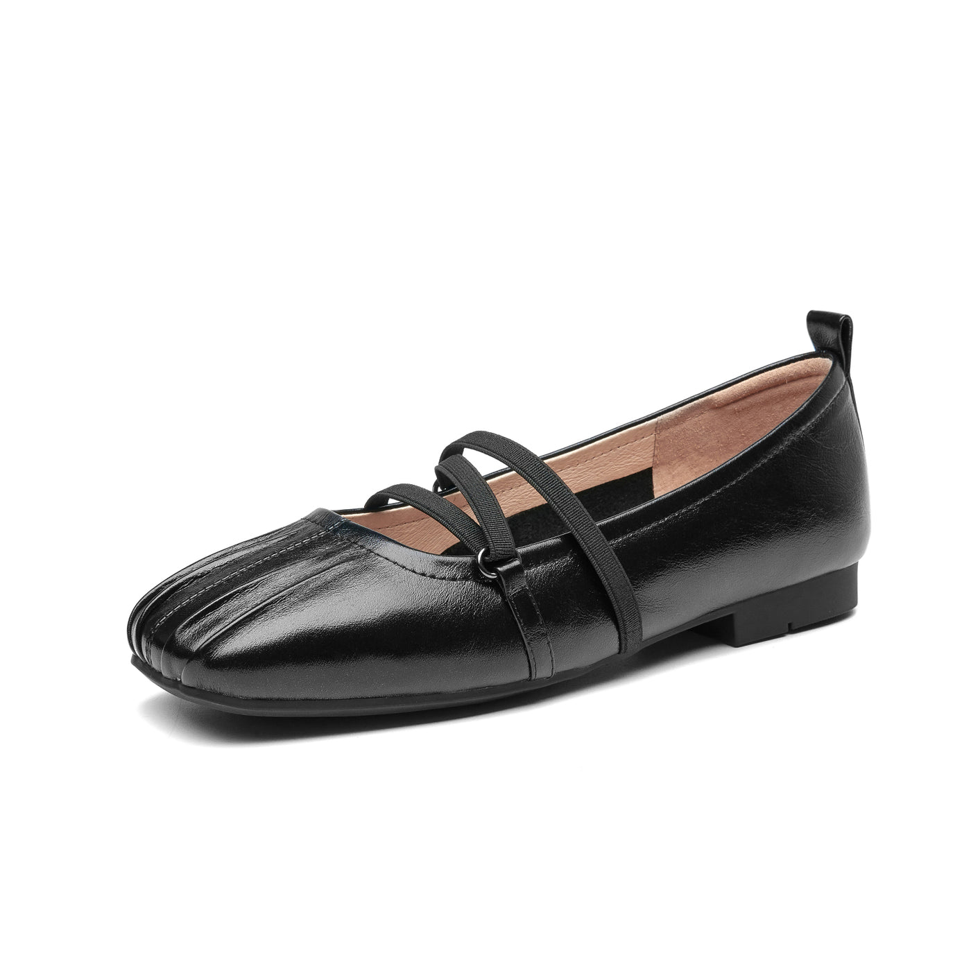 BeauToday Leather Mary Jane Flat With Strap Design for Women