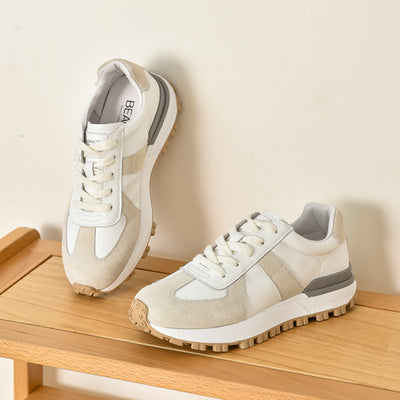 BEAU TODAY Neutral Womens Platform Sneakers