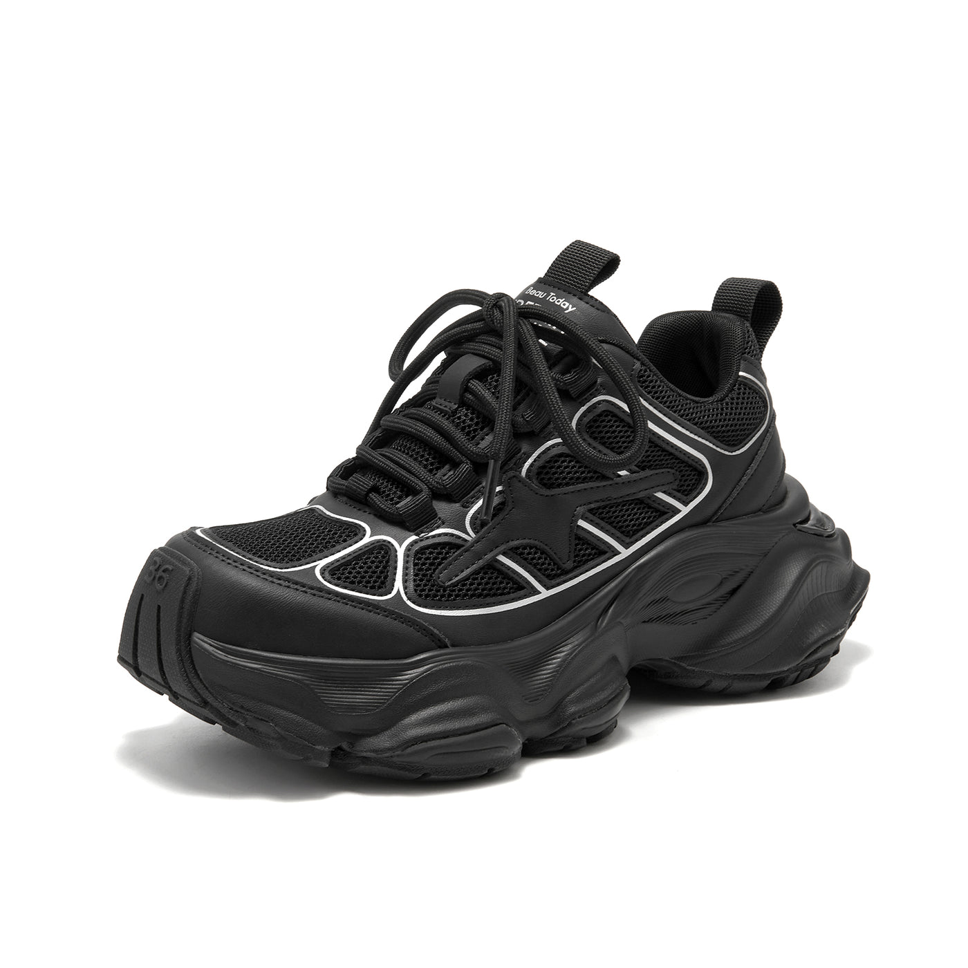 BeauToday Chunky Platform  Fashion Sneakers with Lace Up  for Women