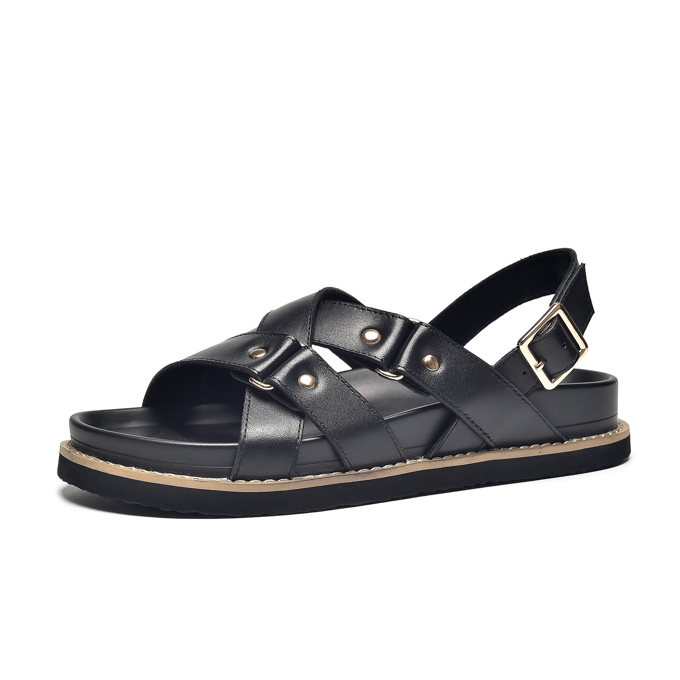BeauToday Summer Platform Chunky Sandals with Crossed-over Band for Women