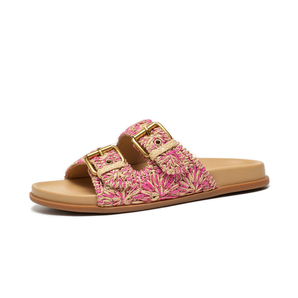 BeauToday Woven Buckle Slipper with Arch Support for Women