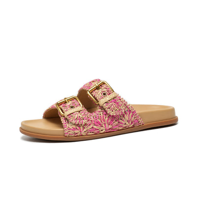 BeauToday Woven Buckle Slipper with Arch Support for Women