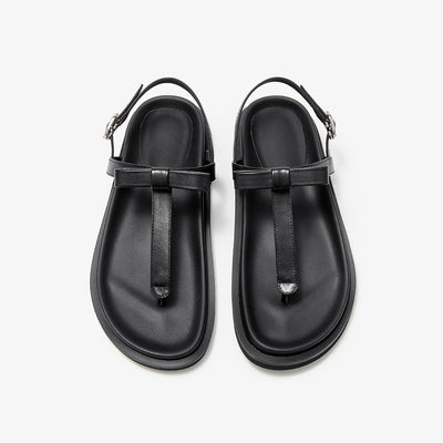 BeauToday Women's Leather Platform Lace Up Flip Flop Sandals for Vacation Style