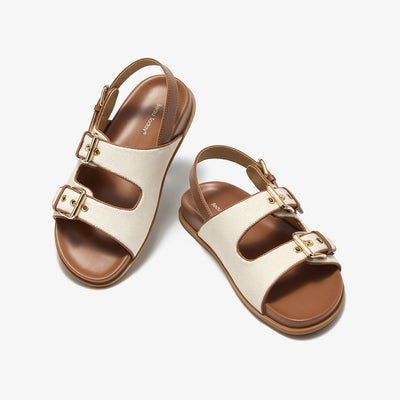BeauToday Womne's Fabric Buckle Sandals with Arch Support