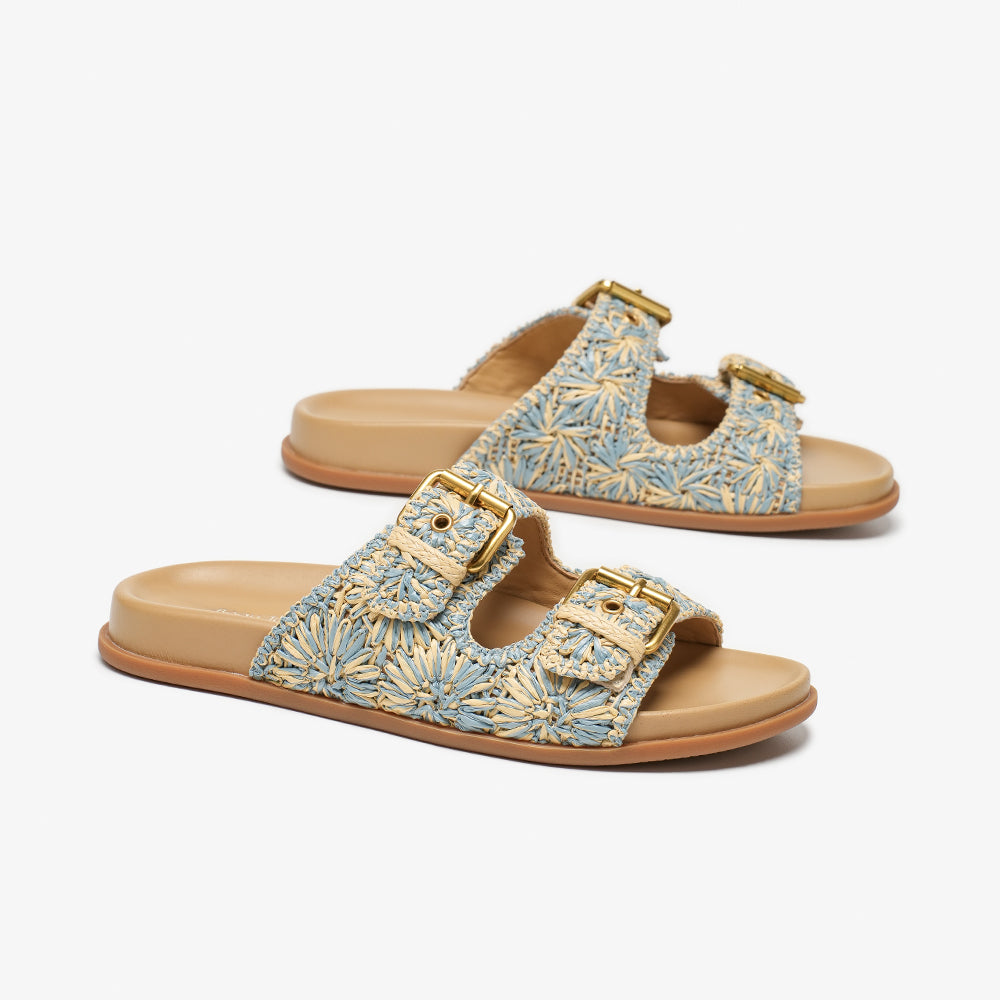 BeauToday Woven Buckle Slipper with Arch Support for Women