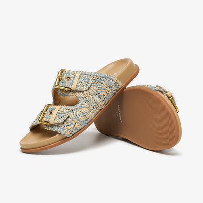 BeauToday Woven Buckle Slipper with Arch Support for Women