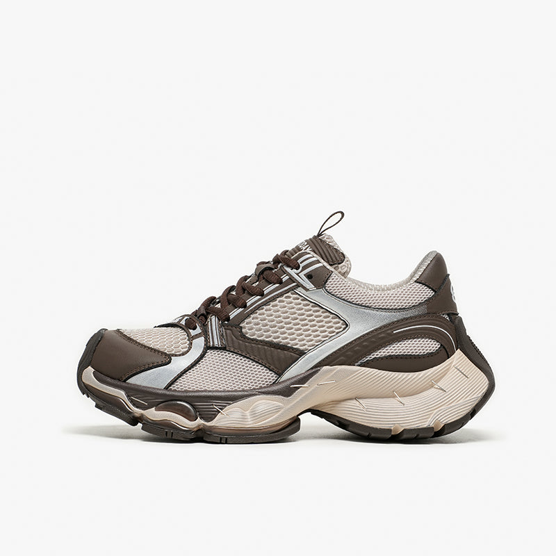 BeauToday Lace Up Mesh Chunky Platform Sneakers for Women