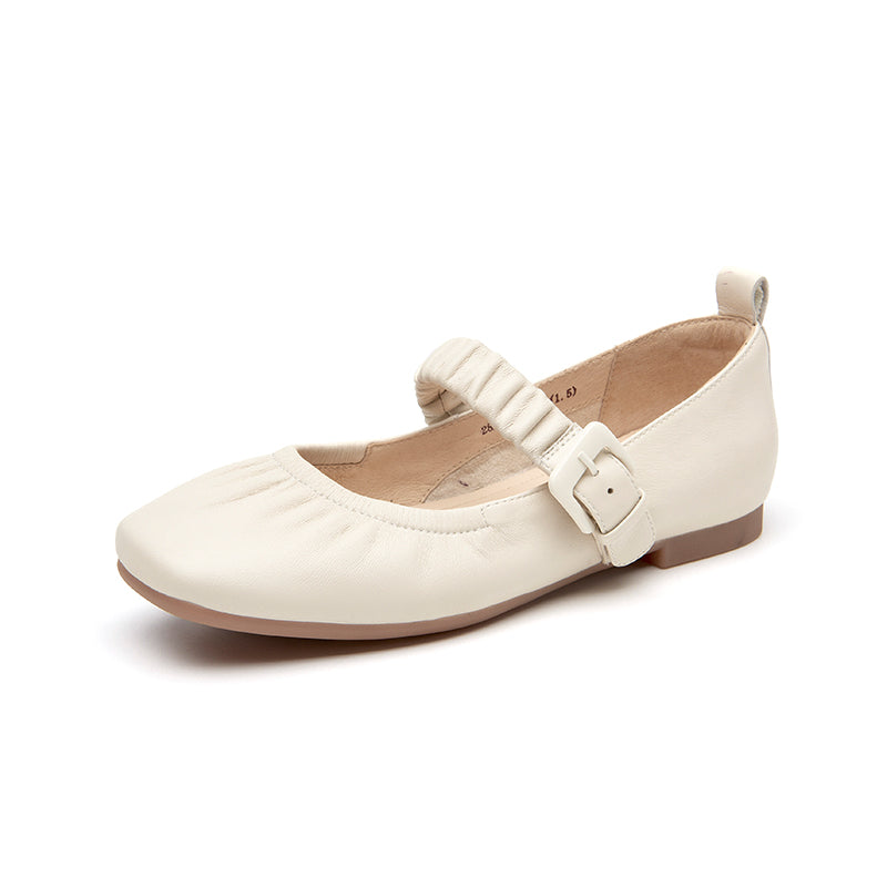 BeauToday Soft Sheepskin Mary Jane Shoes for Women