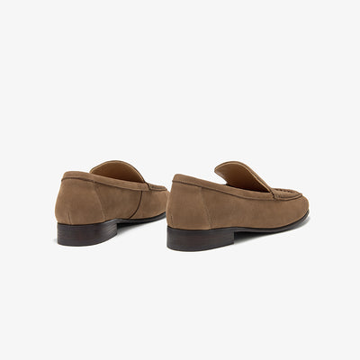 BeauToda Suede Loafers Slip-on Business Casual Shoes with Round Toe for Women